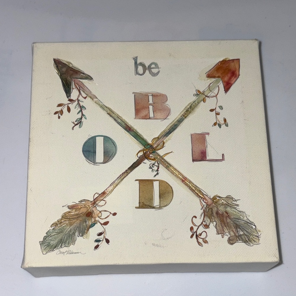 Be Bold Arrow Wall Art - Multicolor Typography Canvas